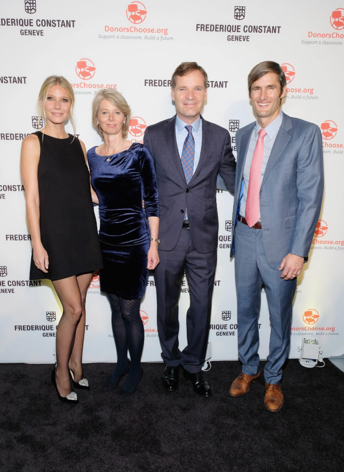 NEW YORK, NY - NOVEMBER 02: (L-R) Gwyneth Paltrow, Aletta Stas, Peter Stas and Charles Best attend the Frederique Constant Horological Smartwatch launch event at Spring Studios on November 2, 2016 in New York City. (Photo by D Dipasupil/Getty Images for Frederique Constant) *** Local Caption *** Gwyneth Paltrow;Aletta Stas;Peter Stas;Charles Best